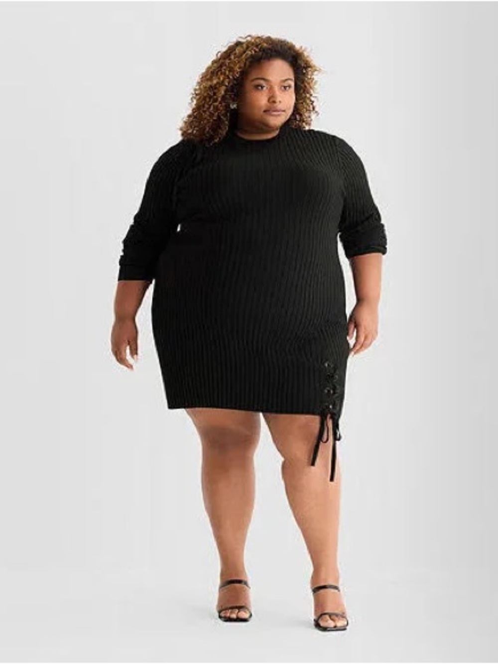 Ashley Graham Women's Plus Long Sleeve Sweater Dress